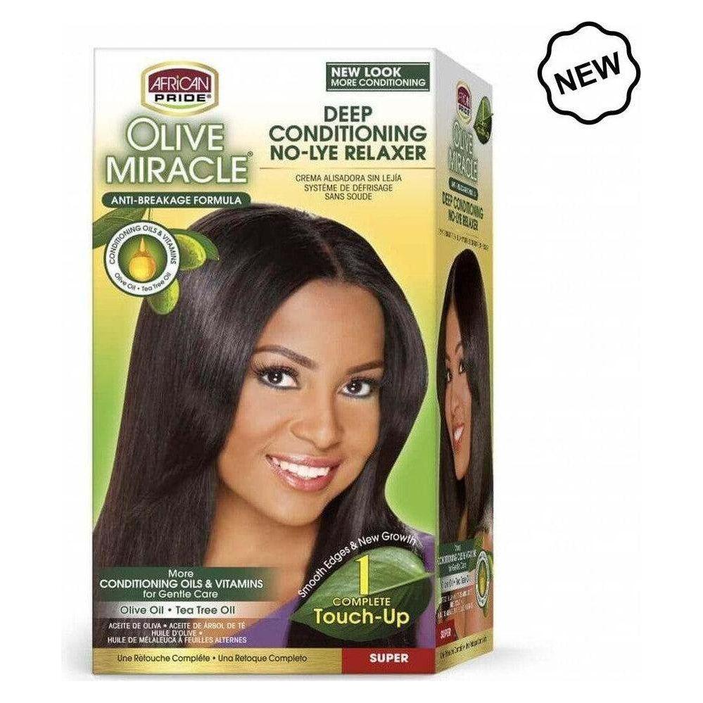 African Pride Olive Miracle Deep Conditioning No-Lye Relaxer Super 1 Touch-Up Kit