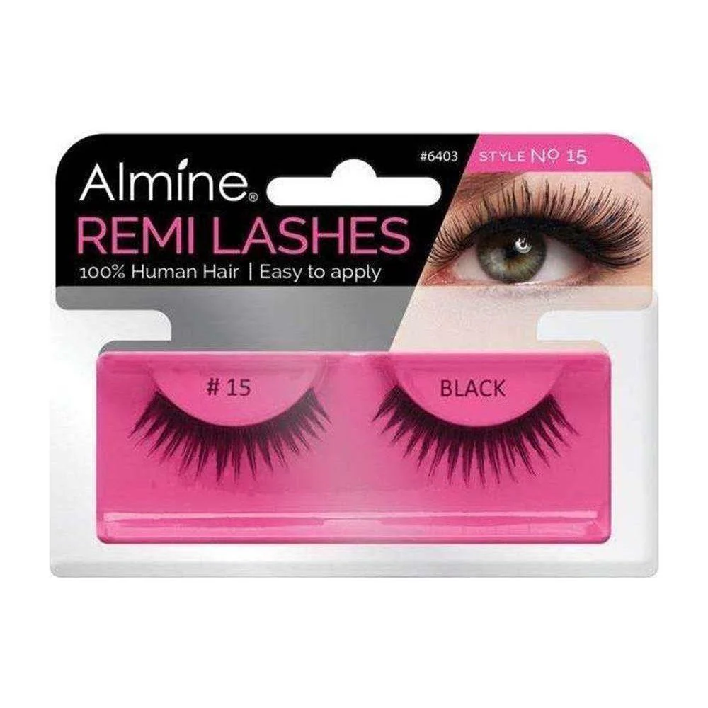 Almine Eyelashes Black 100% Remi Human hair - Image 15