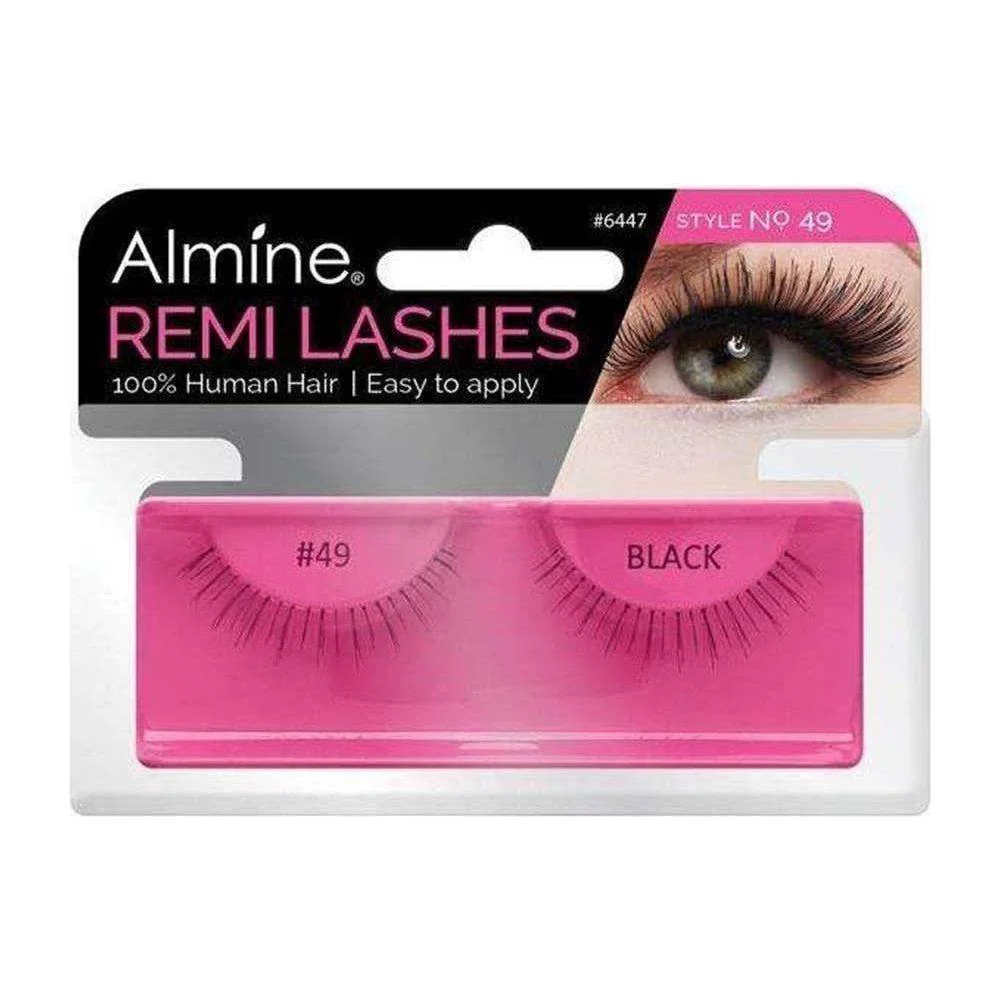 Almine Eyelashes Black 100% Remi Human hair - Image 26