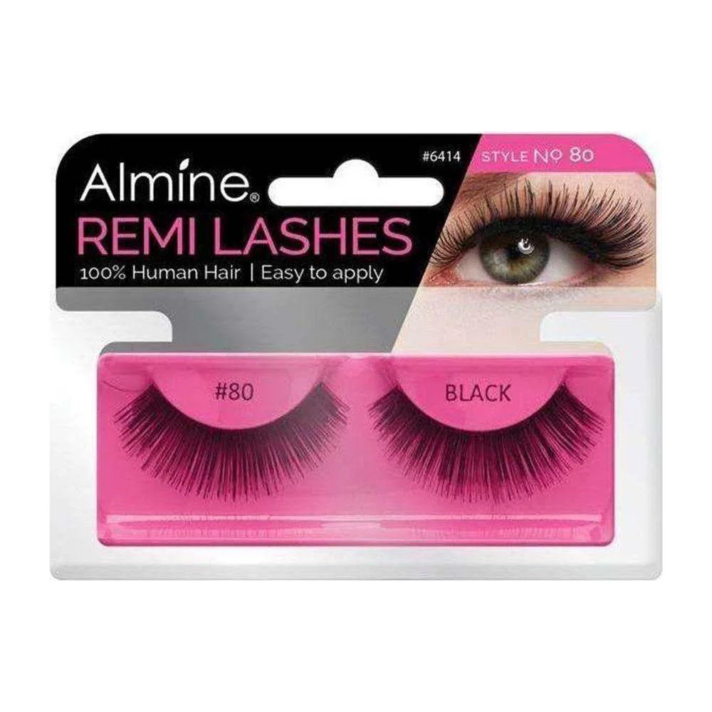 Almine Eyelashes Black 100% Remi Human hair - Image 38