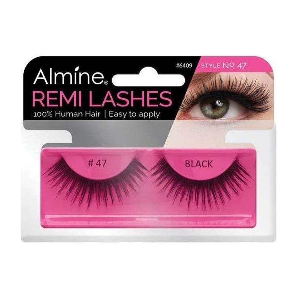 Almine Eyelashes Black 100% Remi Human hair - Image 46