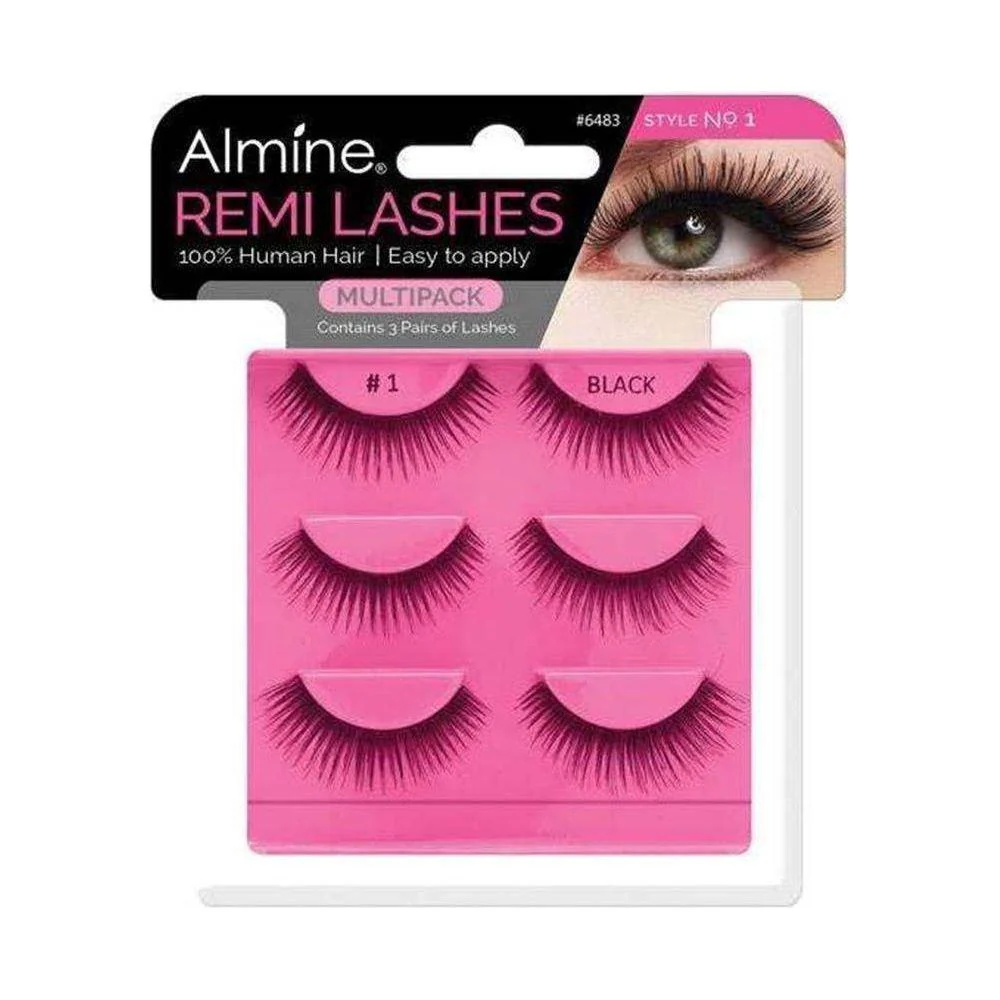 Almine Eyelashes Black 100% Remi Human hair - Image 61
