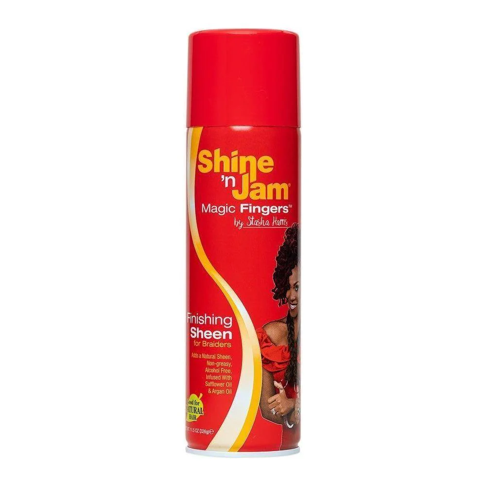 ampro Shine 'n Jam Magic Fingers Finishing Sheen Spray For Braiders 11.5oz