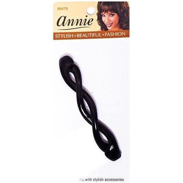 Annie Auto Barrette/Haarspange, 10Cm, Shiny Black