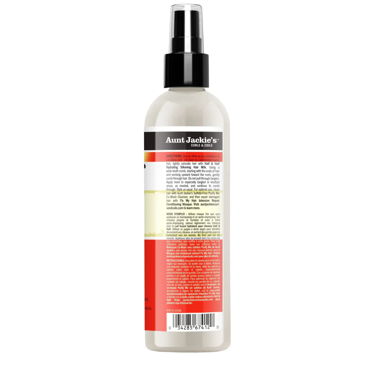 Aunt Jackie's Curls & Coils Flaxseed Recipes Half & Half Hydrating Silkening Hair Milk 355ml - Image 3
