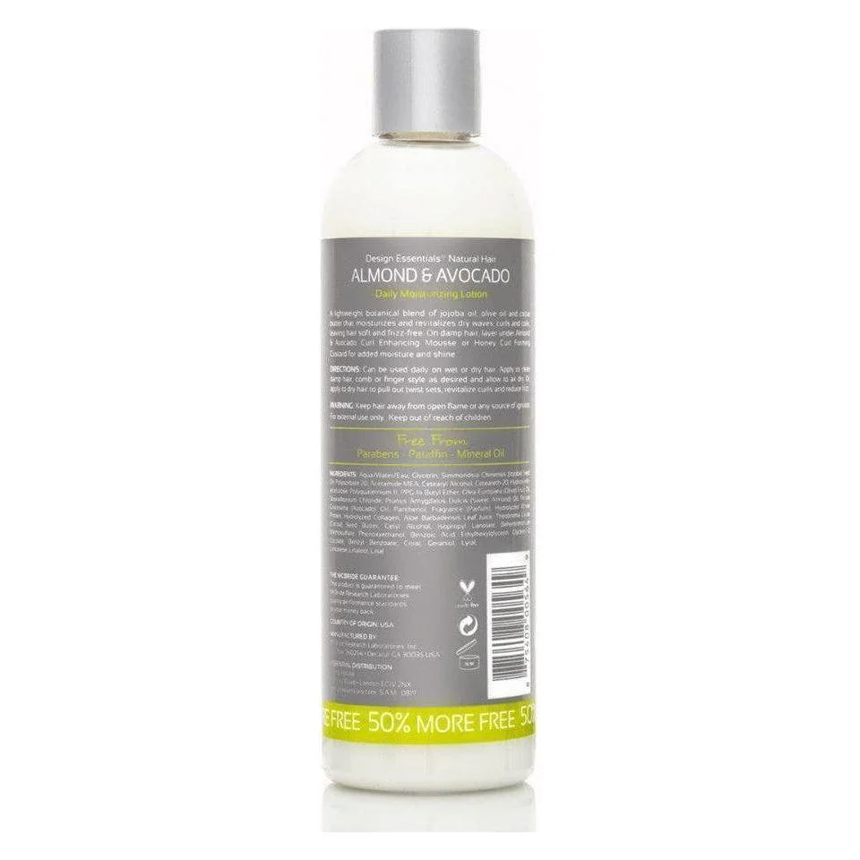 Design Essentials Almond & Avocado Daily Feuchthalte-Lotion 12oz - Image 2