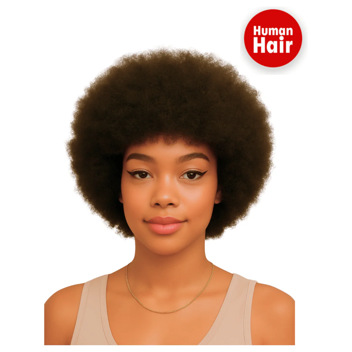 Dream Hair Afro Human Hair Wig Natural Color 12'' / 14'' / 16'' - Image 2