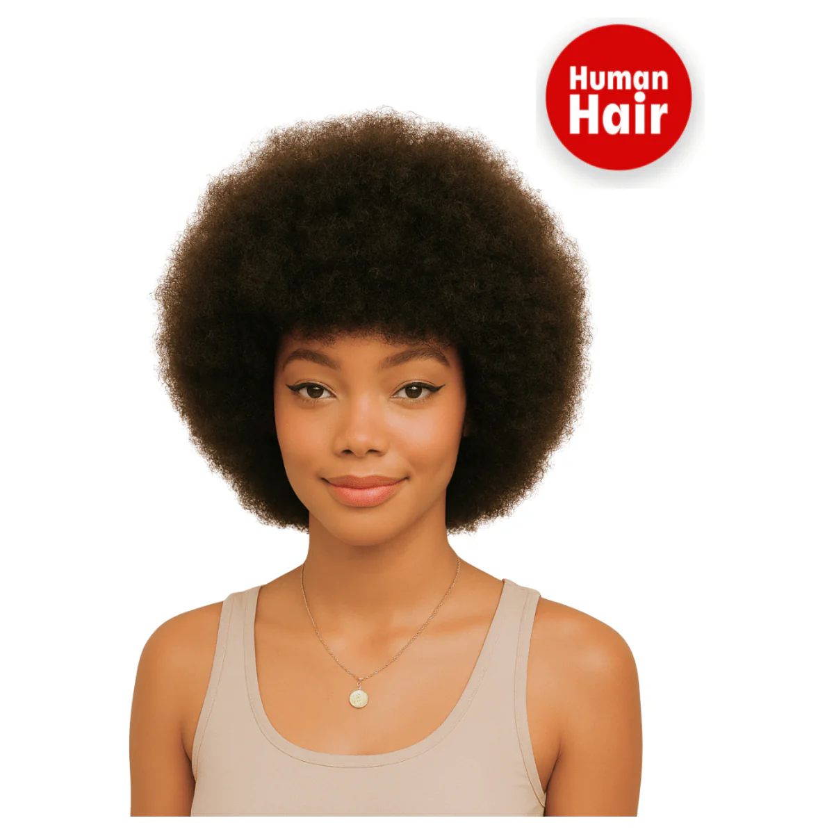 Dream Hair Afro Human Hair Wig Natural Color 12'' / 14'' / 16'' - Image 3