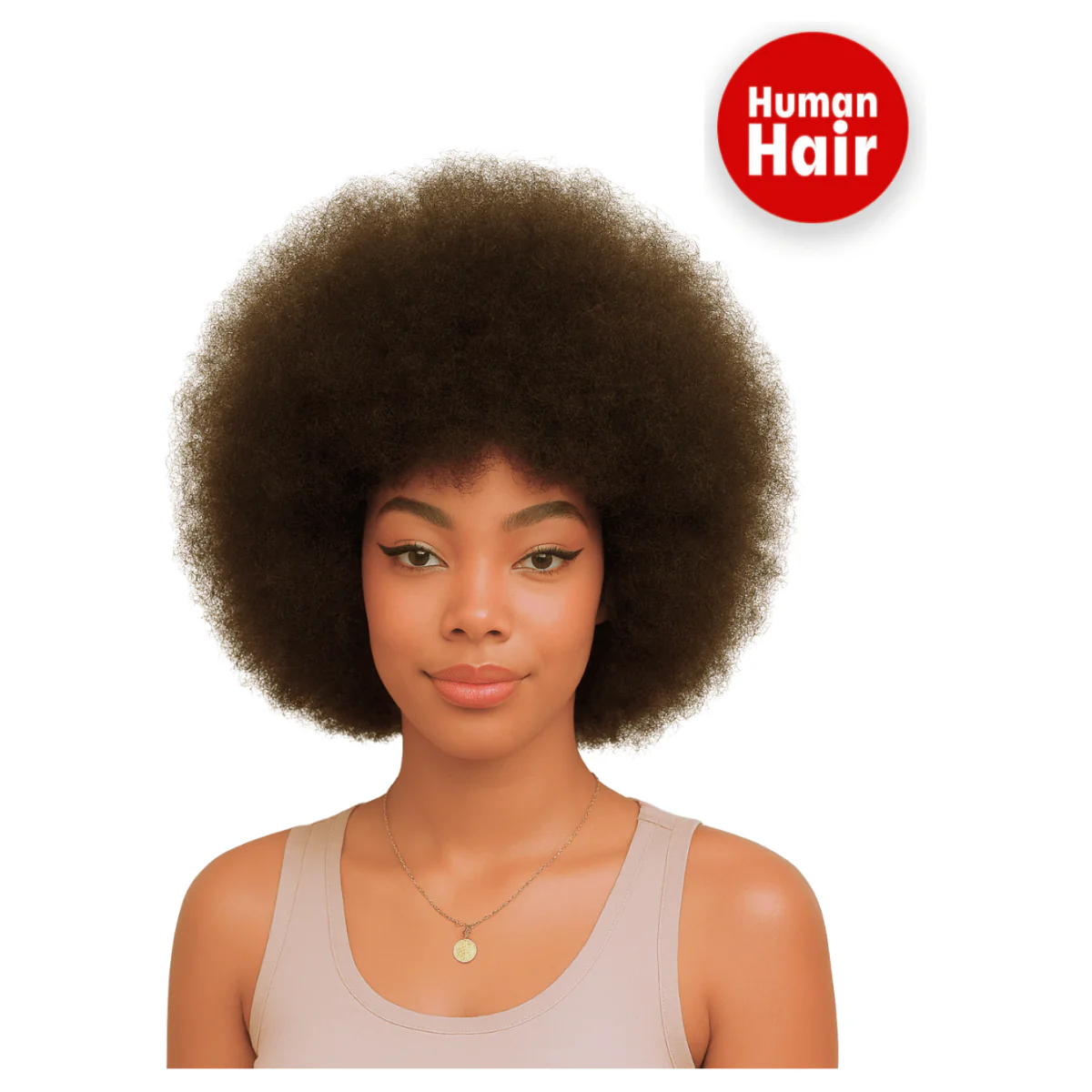 Dream Hair Afro Human Hair Wig Natural Color 12'' / 14'' / 16'' - Image 4