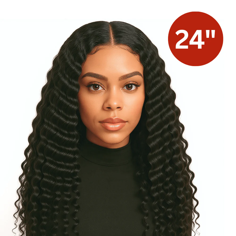 Dream hair Brazilian Hair Deep Wave 4pcs + 14'' Lace Frontal (Natural Color) - Image 7