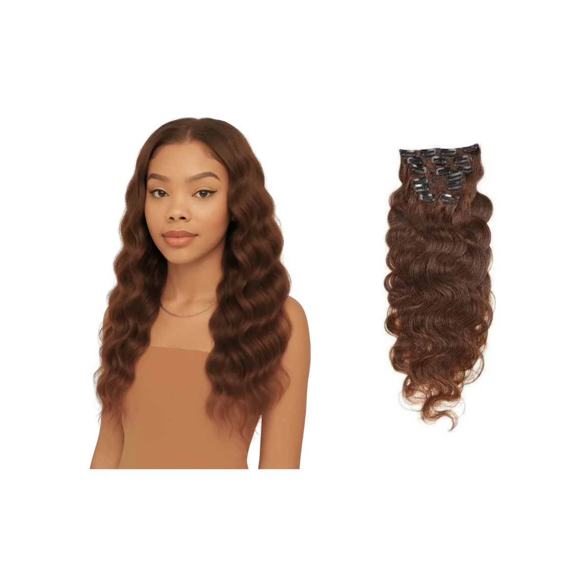 Dream Hair CO BRAZILIAN WAVE 8 Pcs & 17 Clips On 14