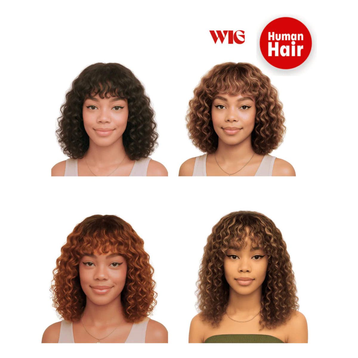 Dream Hair Human Hair bangs bob wig 12"