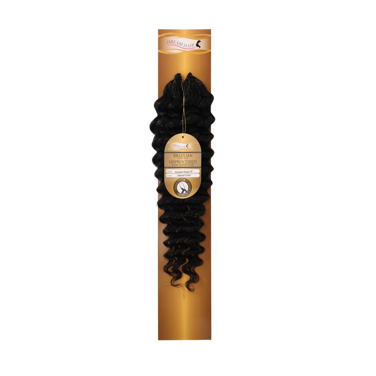 Dream hair Human hair Crochet Deep Wave 14" & 18" (Natural Color) - Image 3