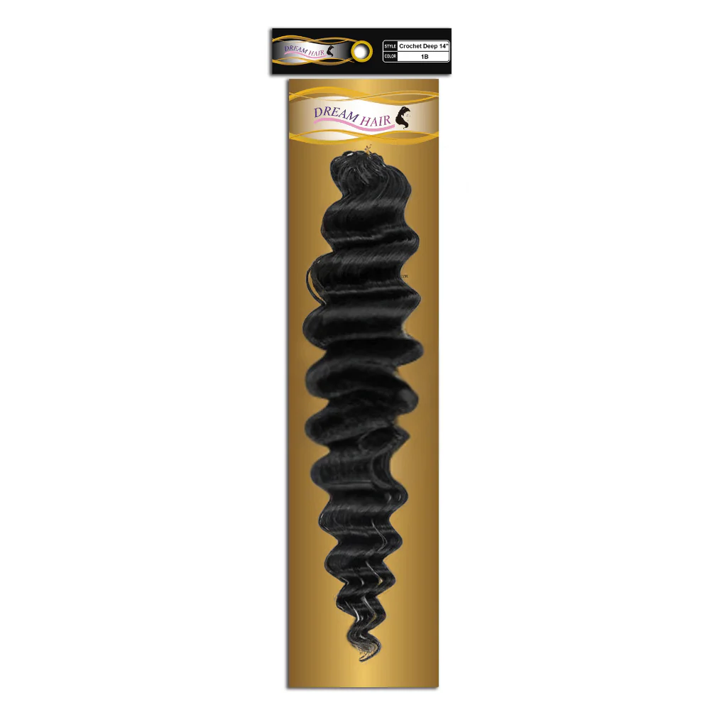Dream hair Human hair Crochet Deep Wave 14" & 18" (Natural Color) - Image 4