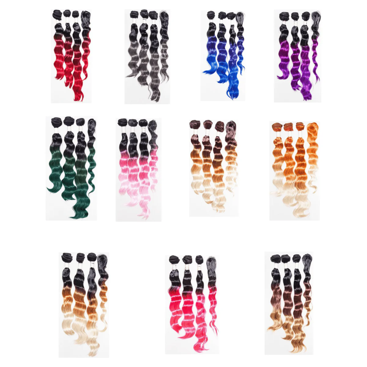 Dream Hair Ombre Kunsthaar Tressen 4Pcs
