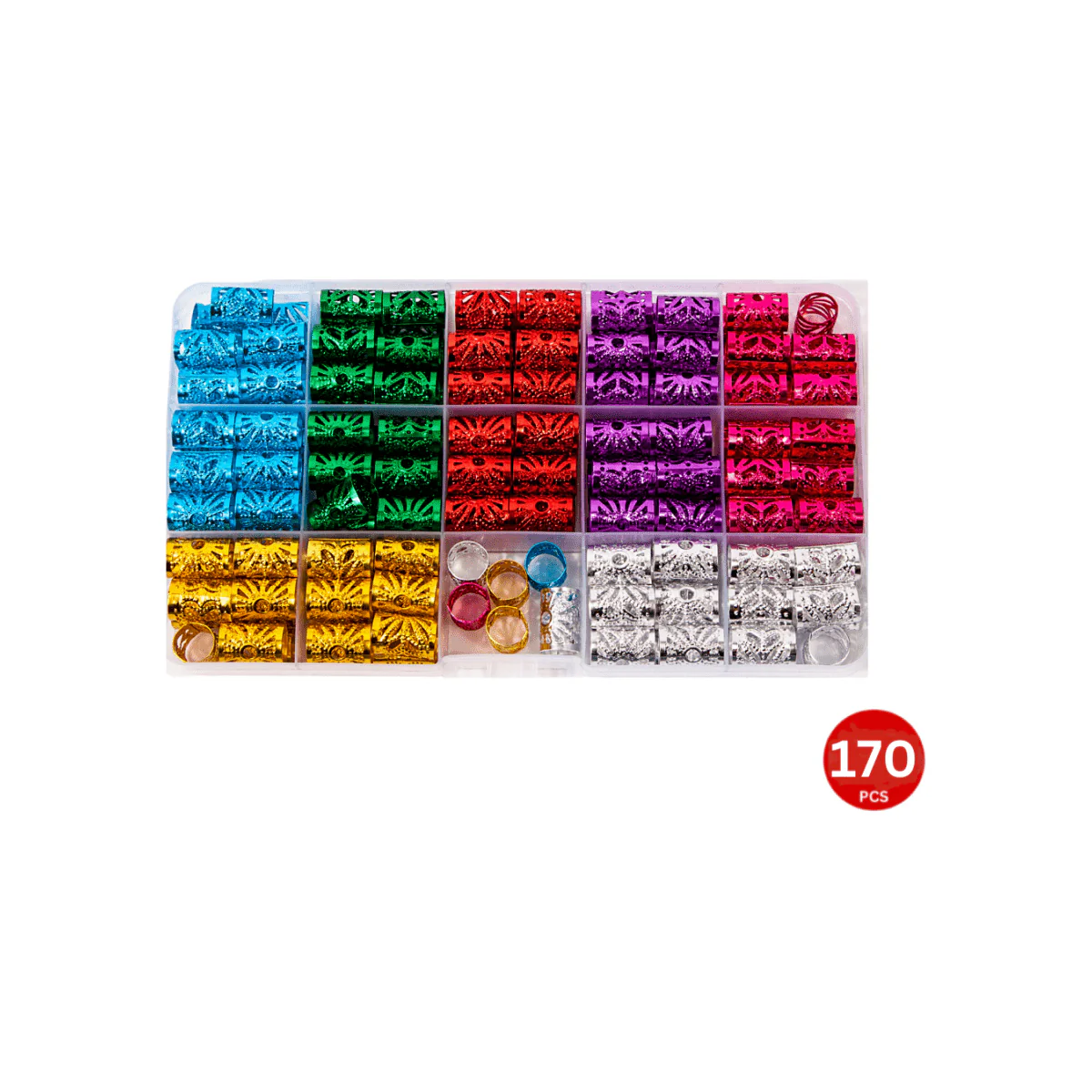 Dreamfix 170Pcs Hair Beads Vibrant Colors 7 Colors - Image 6