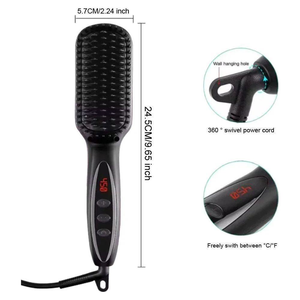 Dreamfix 2 In 1 Electric Ceramic Straightening Comb Rotating Brush 110-240V 50/60HZ 45-65W - Image 6