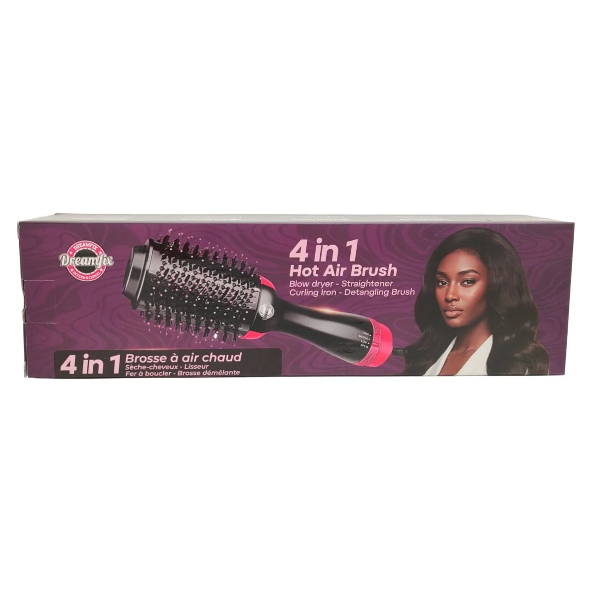 Dreamfix 4-in-1 Hot Air Brush - Electric Hair Dryer & Styler (Black&Pink) - Image 5