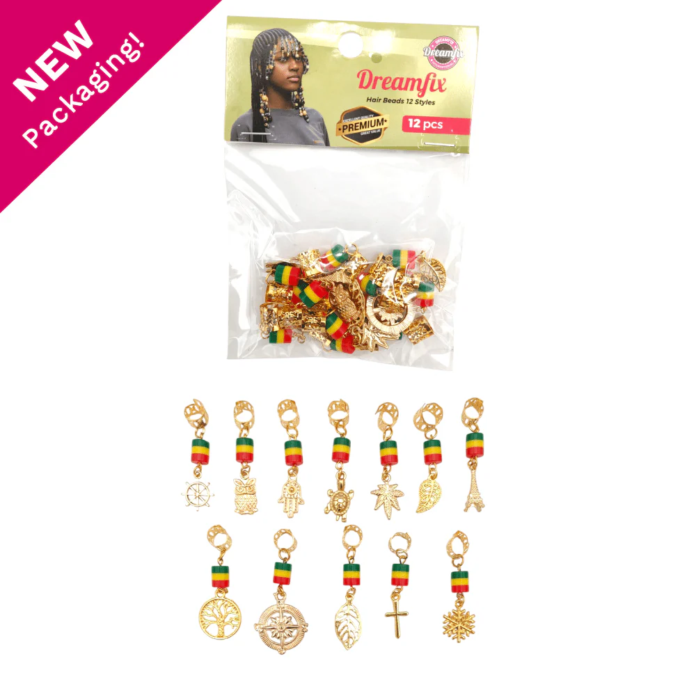 Dreamfix Golden Metal Hair Dreadlock Beads 12pcs - Image 2