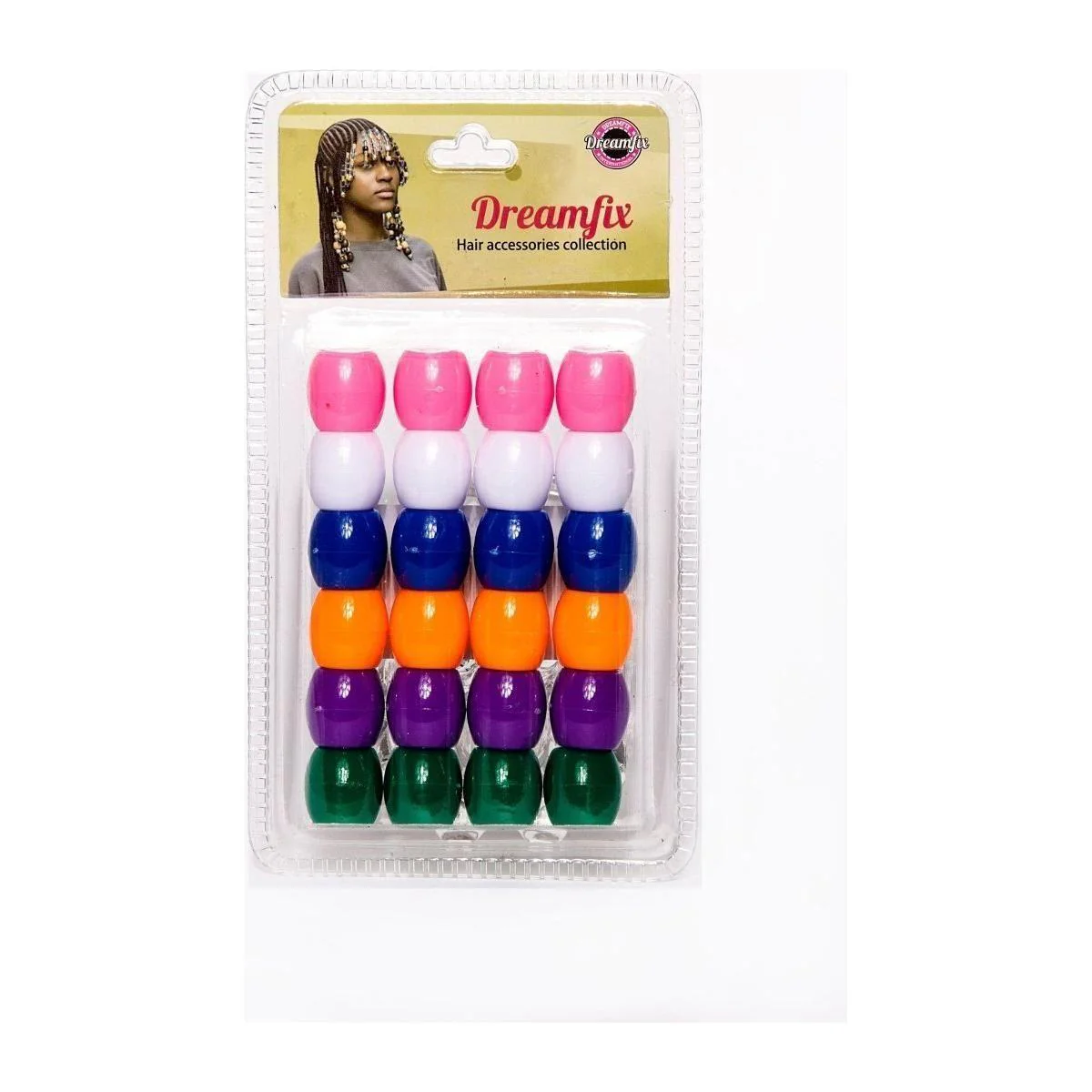 Dreamfix Large Hole Plastic Hair Beads Kids 24pcs - Image 16