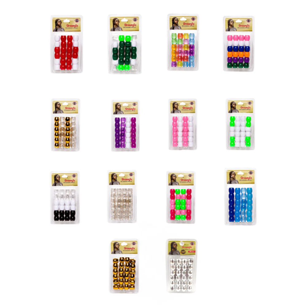 Dreamfix Large Hole Plastic Hair Beads Kids 24pcs - Image 2