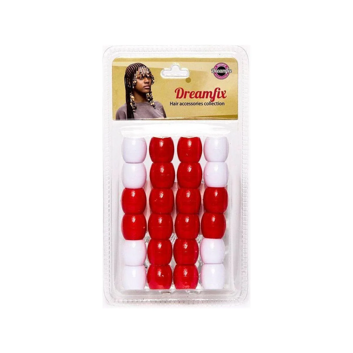 Dreamfix Large Hole Plastic Hair Beads Kids 24pcs - Image 3