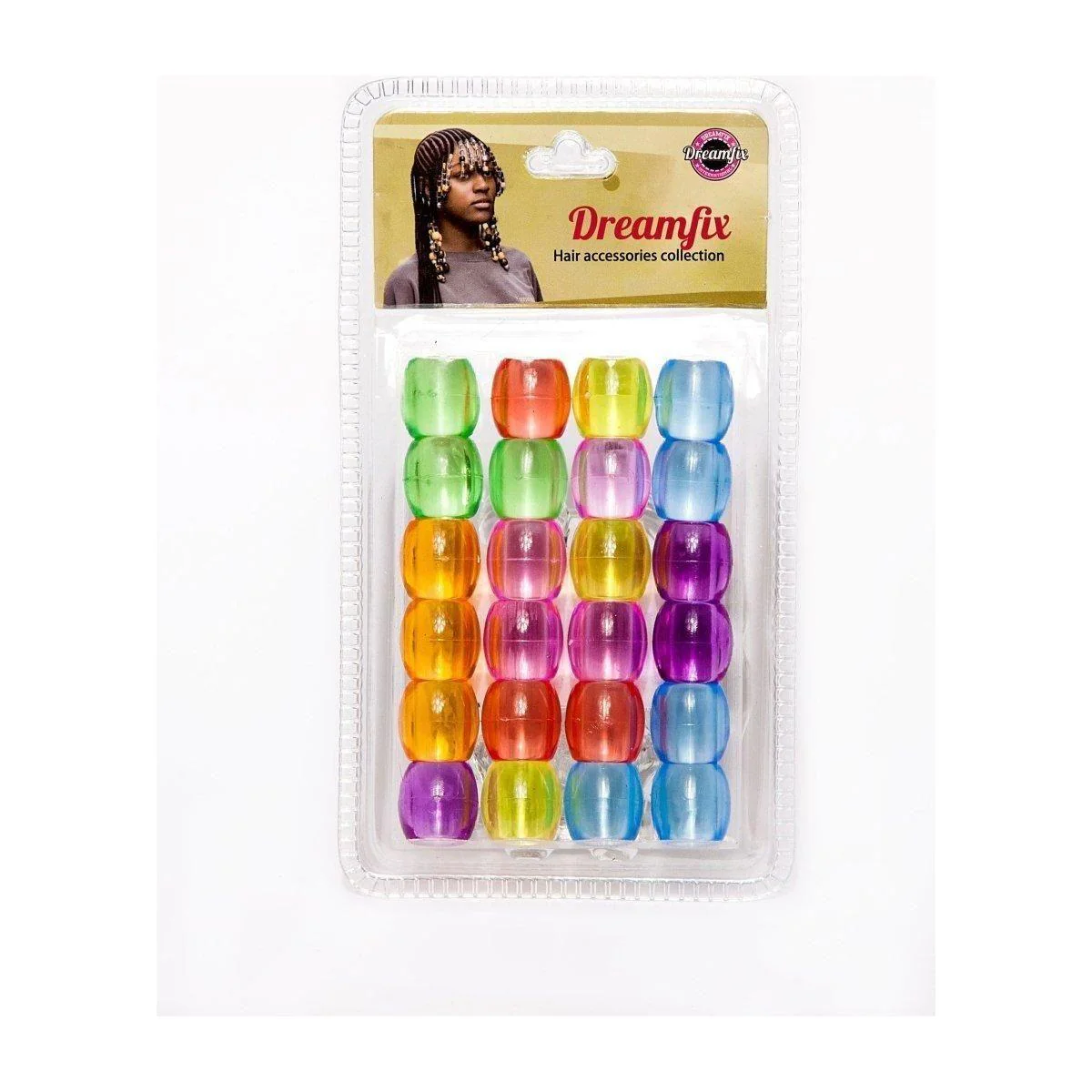 Dreamfix Large Hole Plastic Hair Beads Kids 24pcs - Image 5