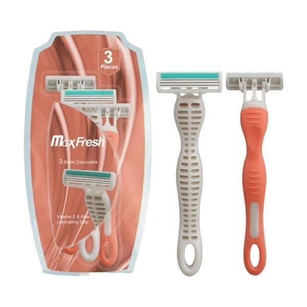 Dreamfix Maxfresh Ladies Shaving Stick Razors Blades With Lubricating Strip 3Pcs