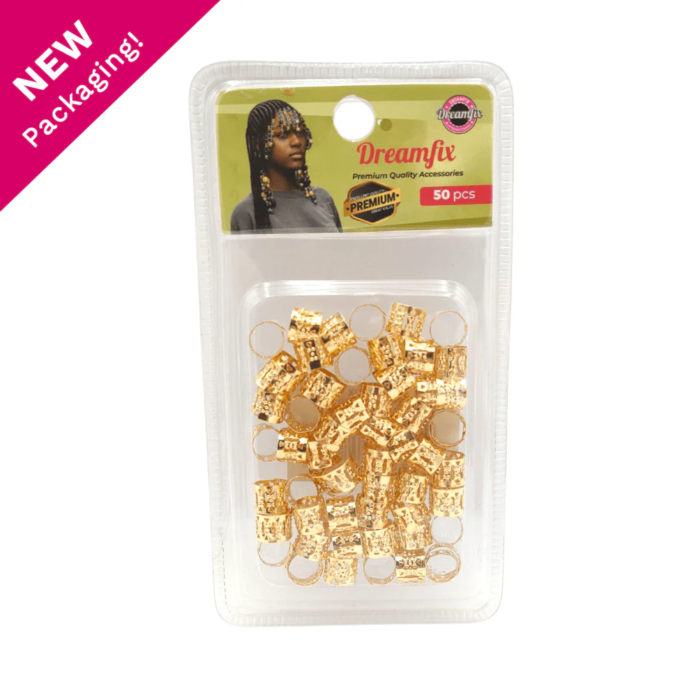 Dreamfix Open Rings Hair Beads Gold &Silver 50Pcs - Image 3