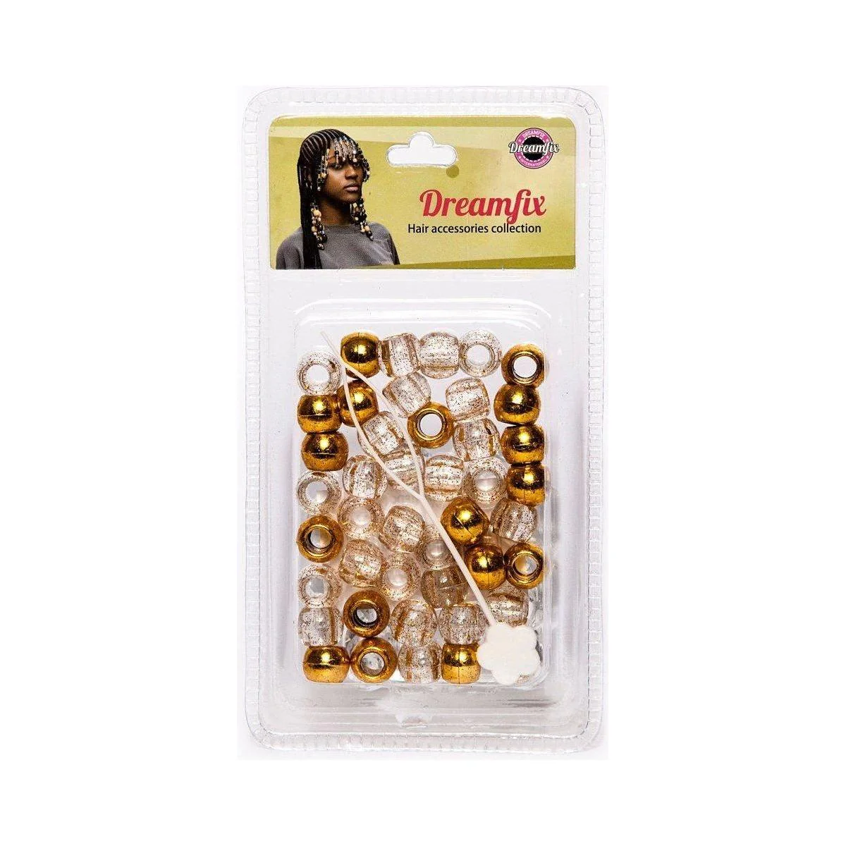 Dreamfix Plastic Hair Beads Double Color For Kids and Transparent - Image 5