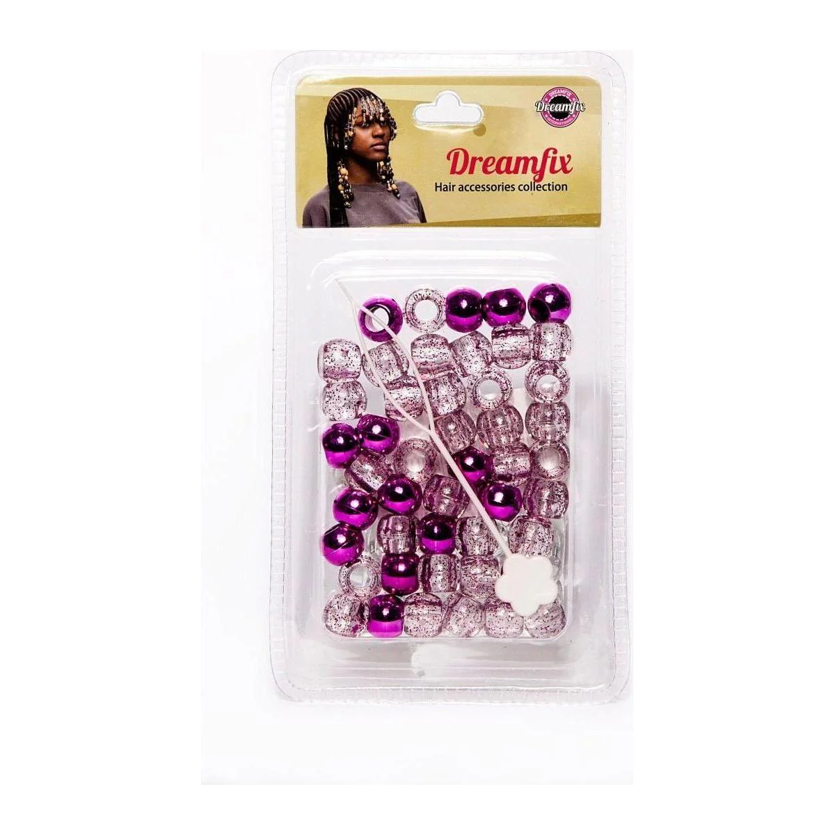 Dreamfix Plastic Hair Beads Double Color For Kids and Transparent - Image 7