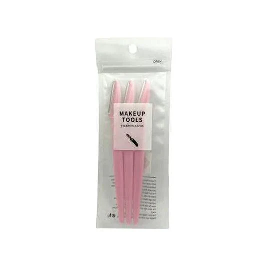 Dreamfix single blade eyebrow razor ABS plastic handle Sweden stainless steel Assorted / Pink 3 pcs - Image 3