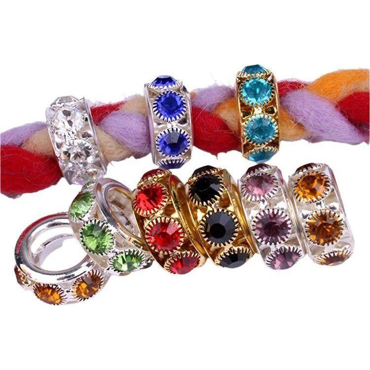 Dreamfix Tibetan Curved Large Hole Braid Hair Beads 12pcs