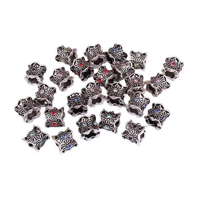 Dreamfix Tibetan Silver Flower Mix With Charm Diamond 24pcs