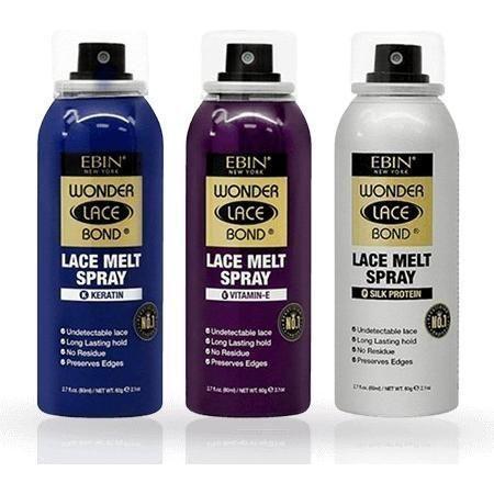 Ebin New York Wonder Lace Bond Lace Melt Spray Silk Protein/Keratin/Vitamin E 80ml