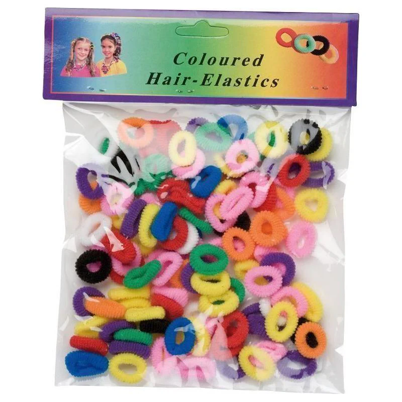 Hair Elastics Color Small Mixed Red, Yellow, Green