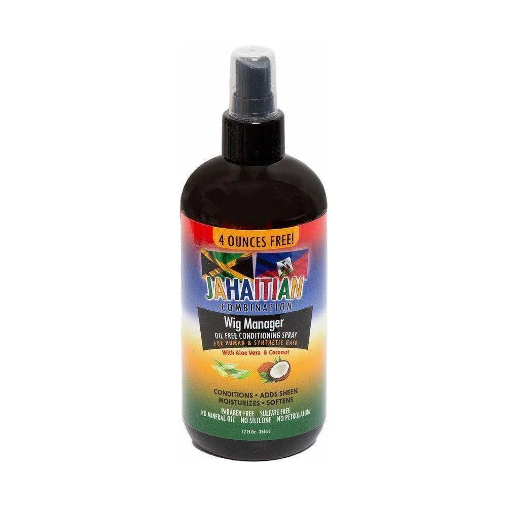 Jahaitian Combination Wig Manager Conditioning Spray With Aloe Vera And Coconut 12 oz