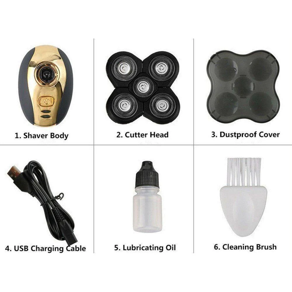 JINDING Electric Head Shaver for Men 5 in 1 Gold - Image 4