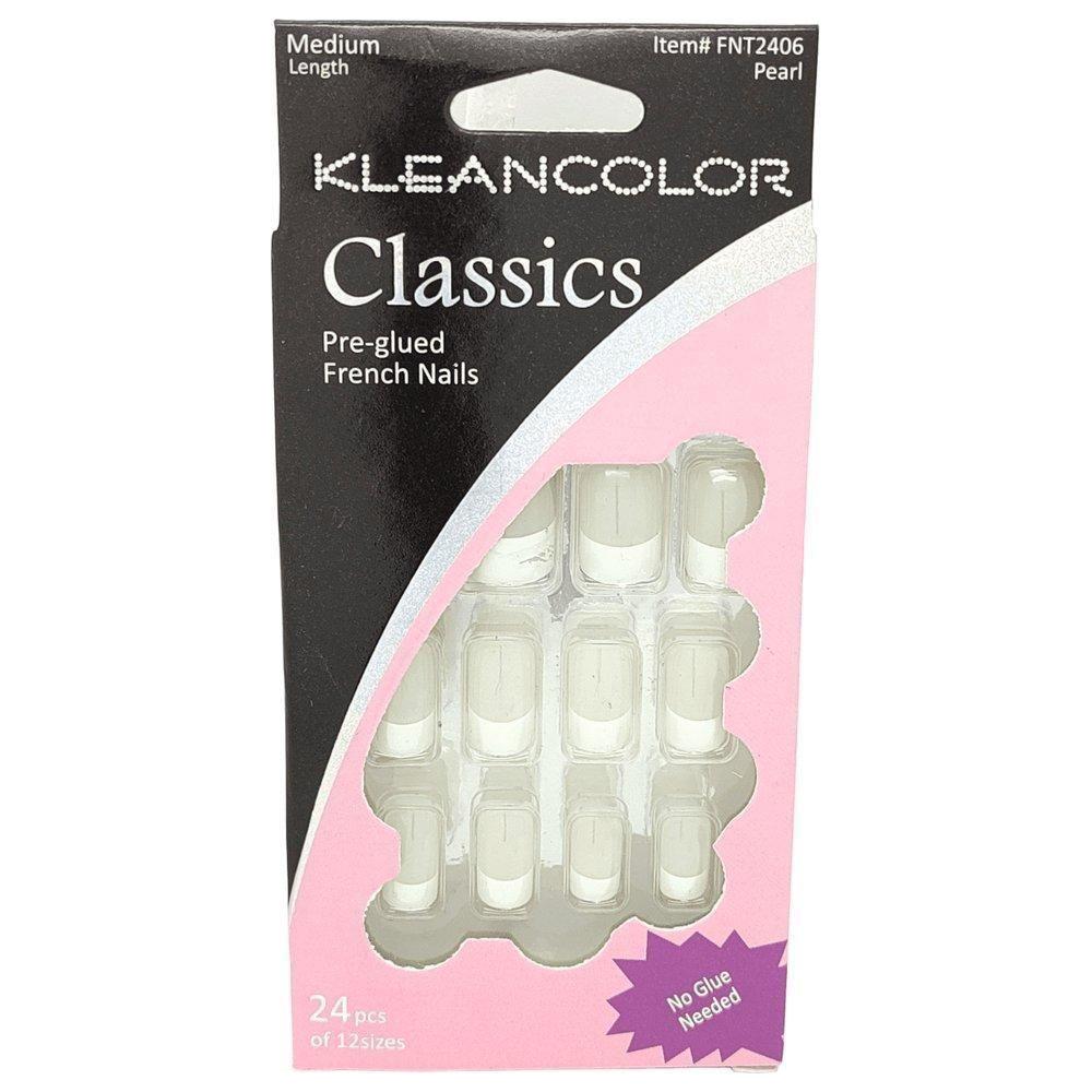 Kleancolor Classics Pre-glued French Nails 24 Pcs of 12 Sizes - Image 2