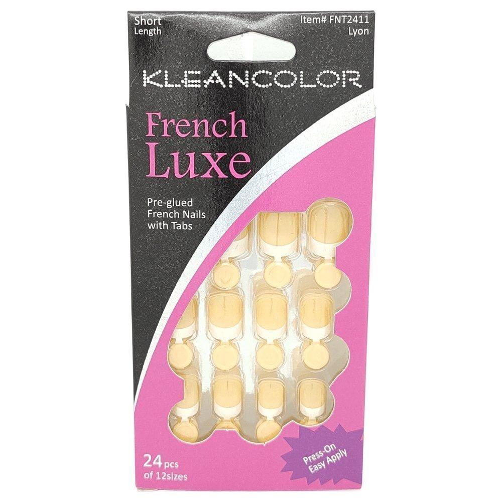 Kleancolor French Luxe Pre-glued French Nails With Tabs 24 Pcs Of 12 Sizes - Image 4