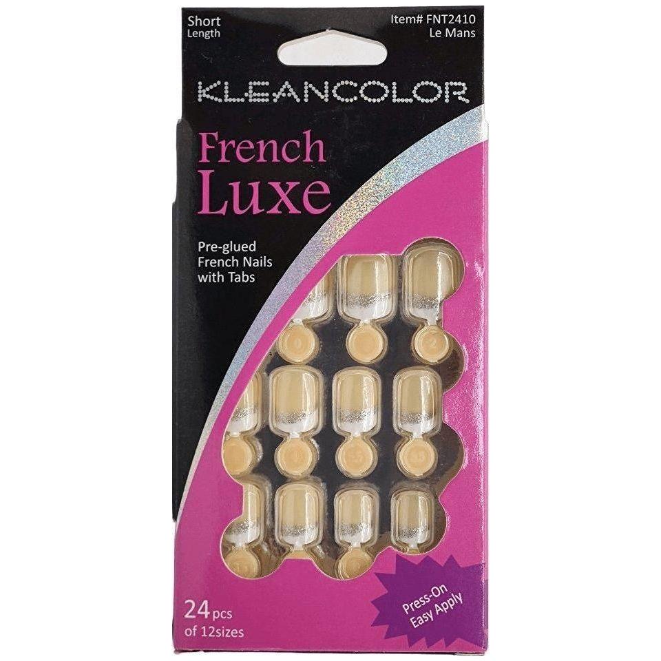 Kleancolor French Luxe Pre-glued French Nails With Tabs 24 Pcs Of 12 Sizes - Image 6