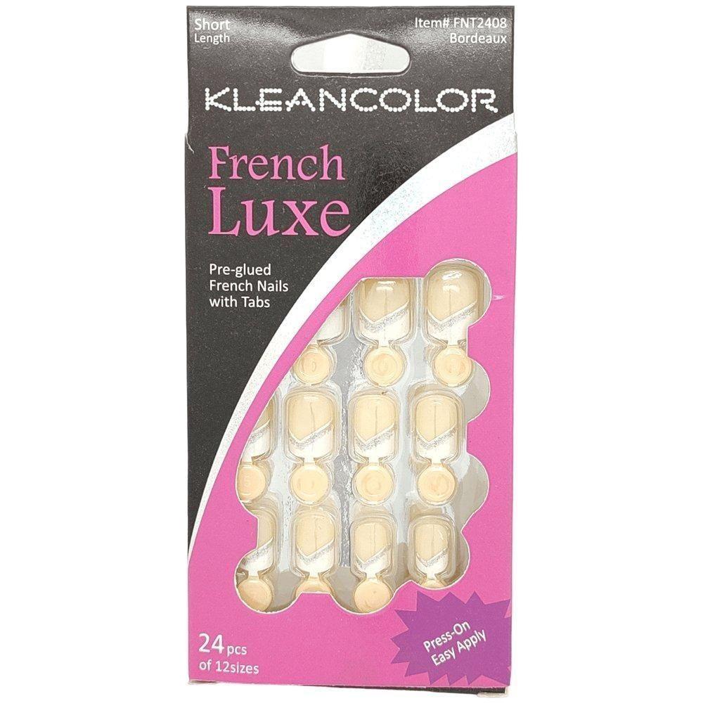 Kleancolor French Luxe Pre-glued French Nails With Tabs 24 Pcs Of 12 Sizes - Image 7