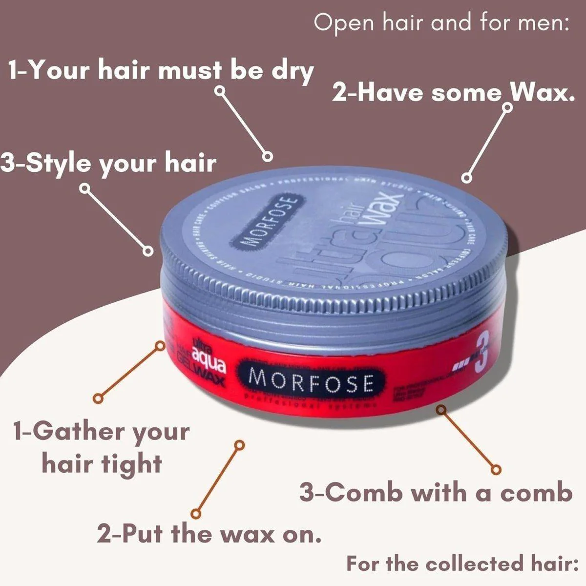 Morfose Hair Gel Wax Red 150ml - Image 3