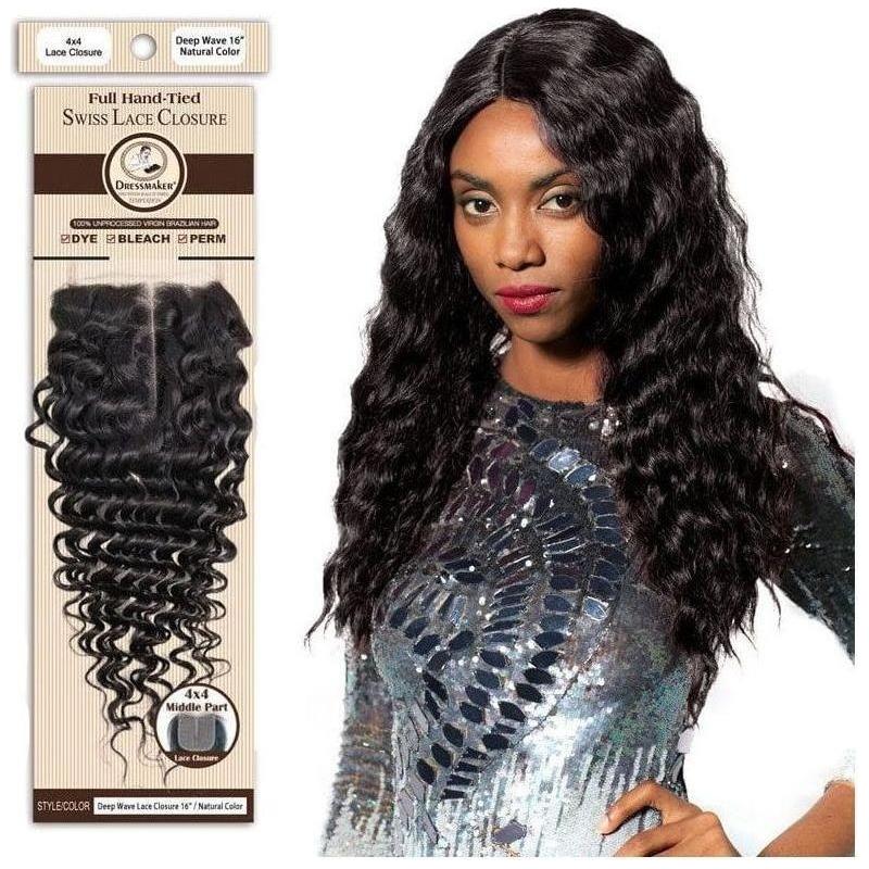 Dream Hair Natural Brazilian TOP Part lace CLOSURE Deep Wave Natural Color