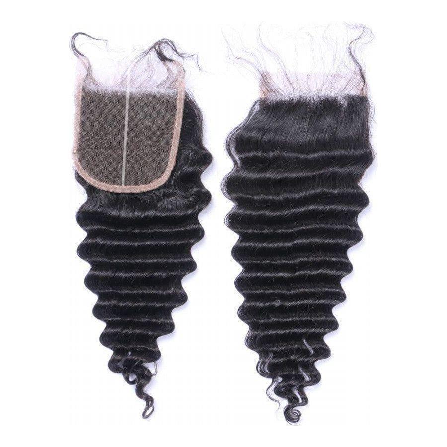 Dream Hair Natural Clouser 4*4'' Swiss 14 Middle Part Deep Wave: Natürliches _ Synthetisches Haar - Image 2