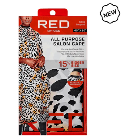 Red By Kiss All Purpose Salon Cape 45* X 60* Black/Leapard/Zebra Black - Image 2