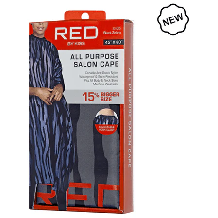 Red By Kiss All Purpose Salon Cape 45* X 60* Black/Leapard/Zebra Black - Image 3