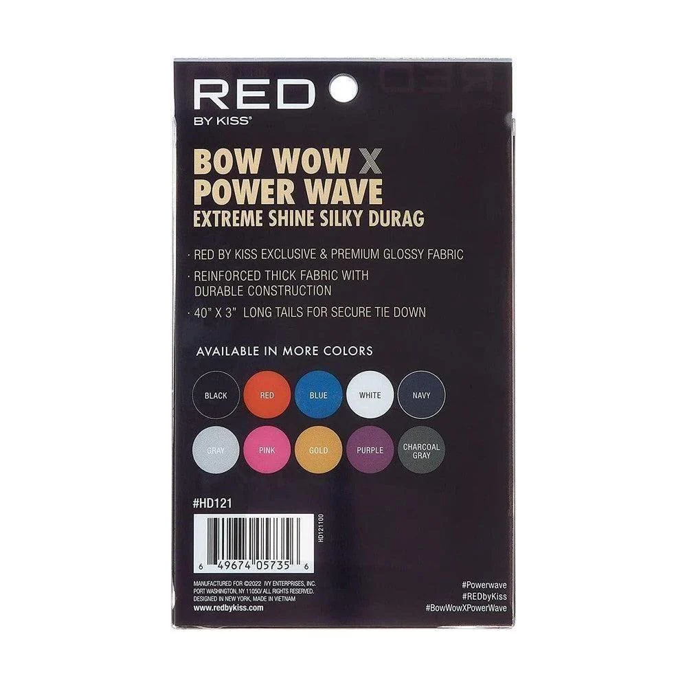 Red By Kiss Bow Wow X Power Wave Extreme Shine Silky Durag - Black - Image 2