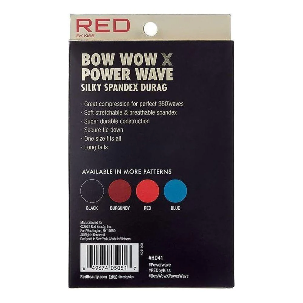 Red By Kiss Bow Wow X Power Wave Silky Spandex Durag - Black - Image 2