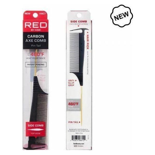 Red by Kiss Carbon Axe Pin/Rat Tail Side Comb